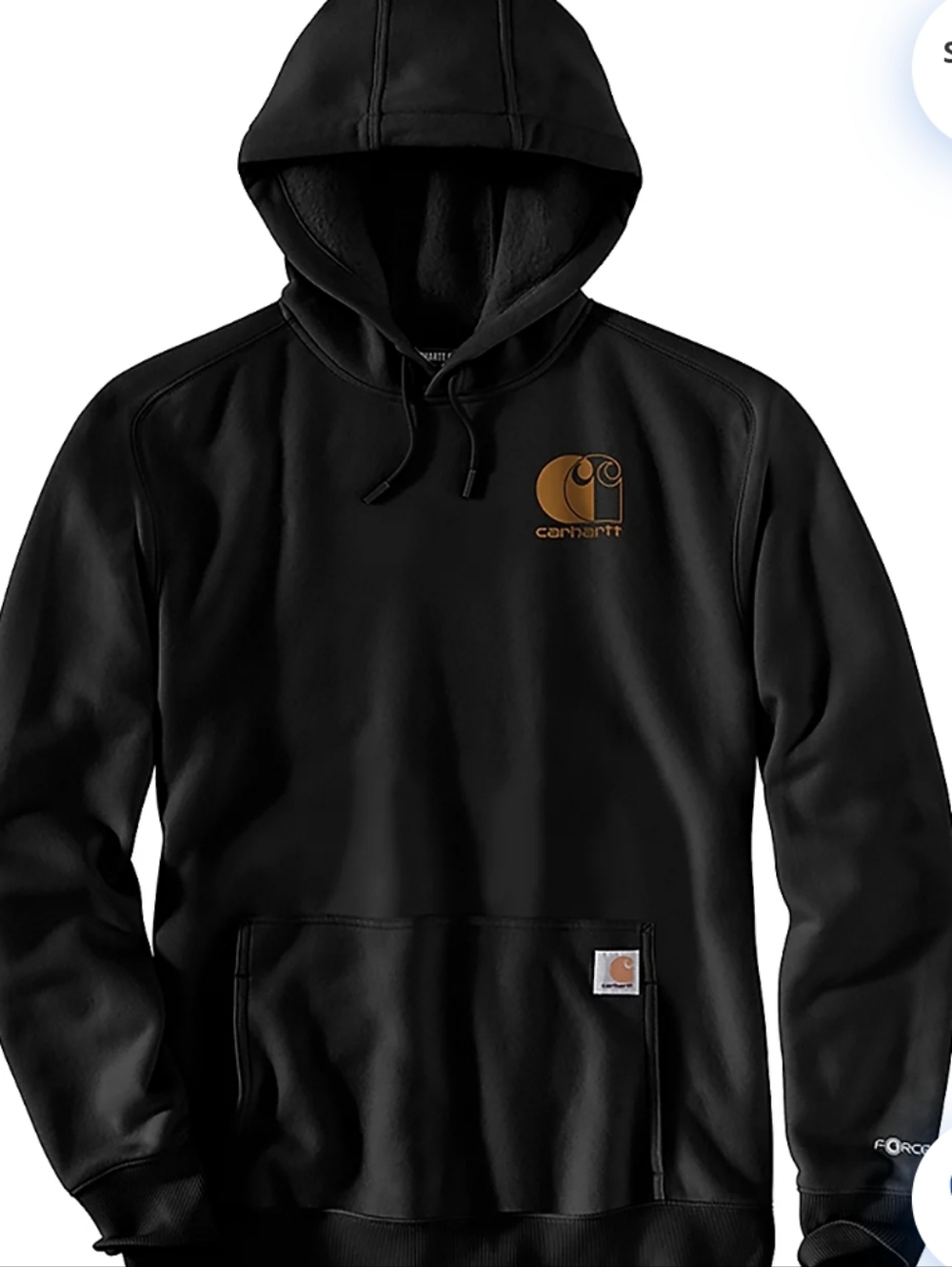 Carhartt Force Relaxed Fit Lightweight Logo Graphic Hoodie- Black